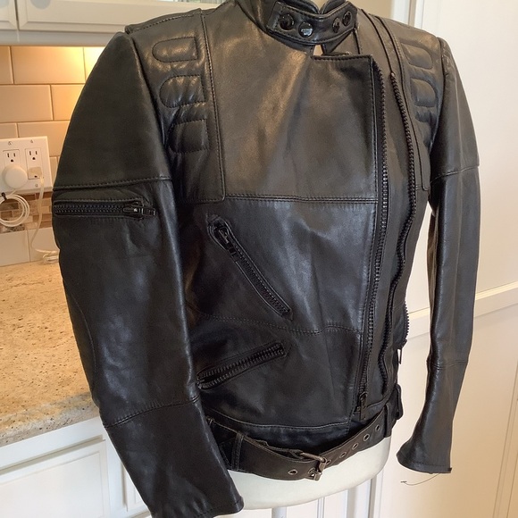 Vintage Hein Gericke Harley Davidson Black Leather Motorcycle Jacket Sz 36 - Picture 2 of 11
